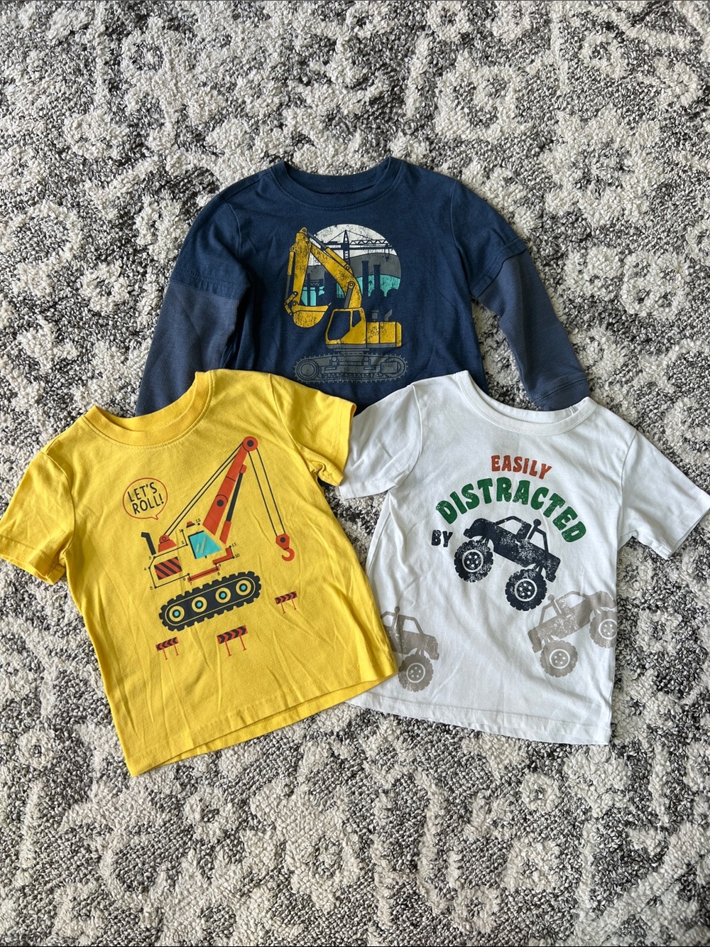 jumping beans Yellow, White & Navy Kids' Graphic Tee Trio